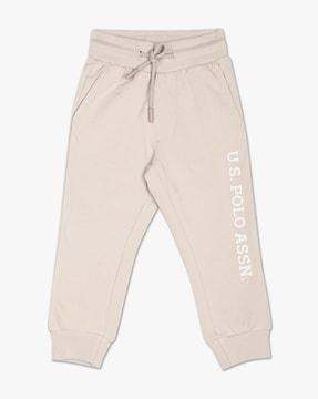 boys brand print regular fit joggers