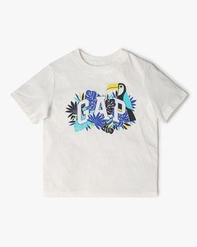 boys brand print relaxed fit crew-neck t-shirt