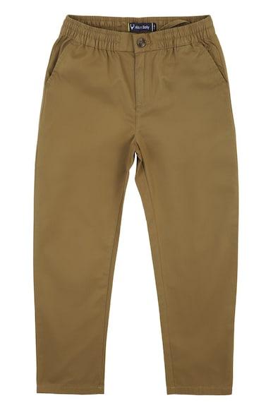 boys brown slim fit solid trousers