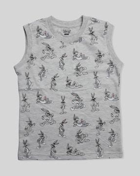 boys bugs bunny print regular fit round-neck t-shirt