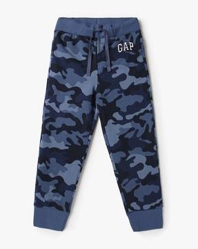 boys camouflage knitted joggers with drawstrings