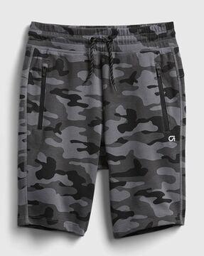 boys camouflage print regular fit shorts