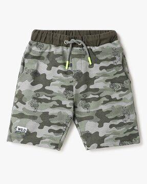 boys camouflage print regular fit shorts