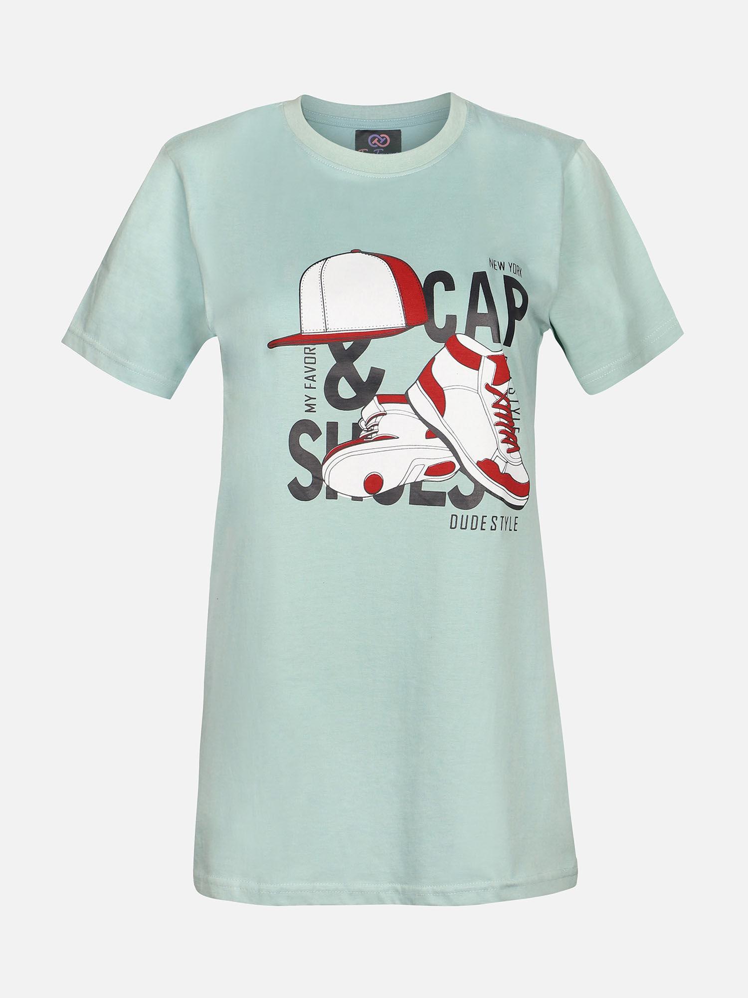 boys caps & shoes graphic tee green