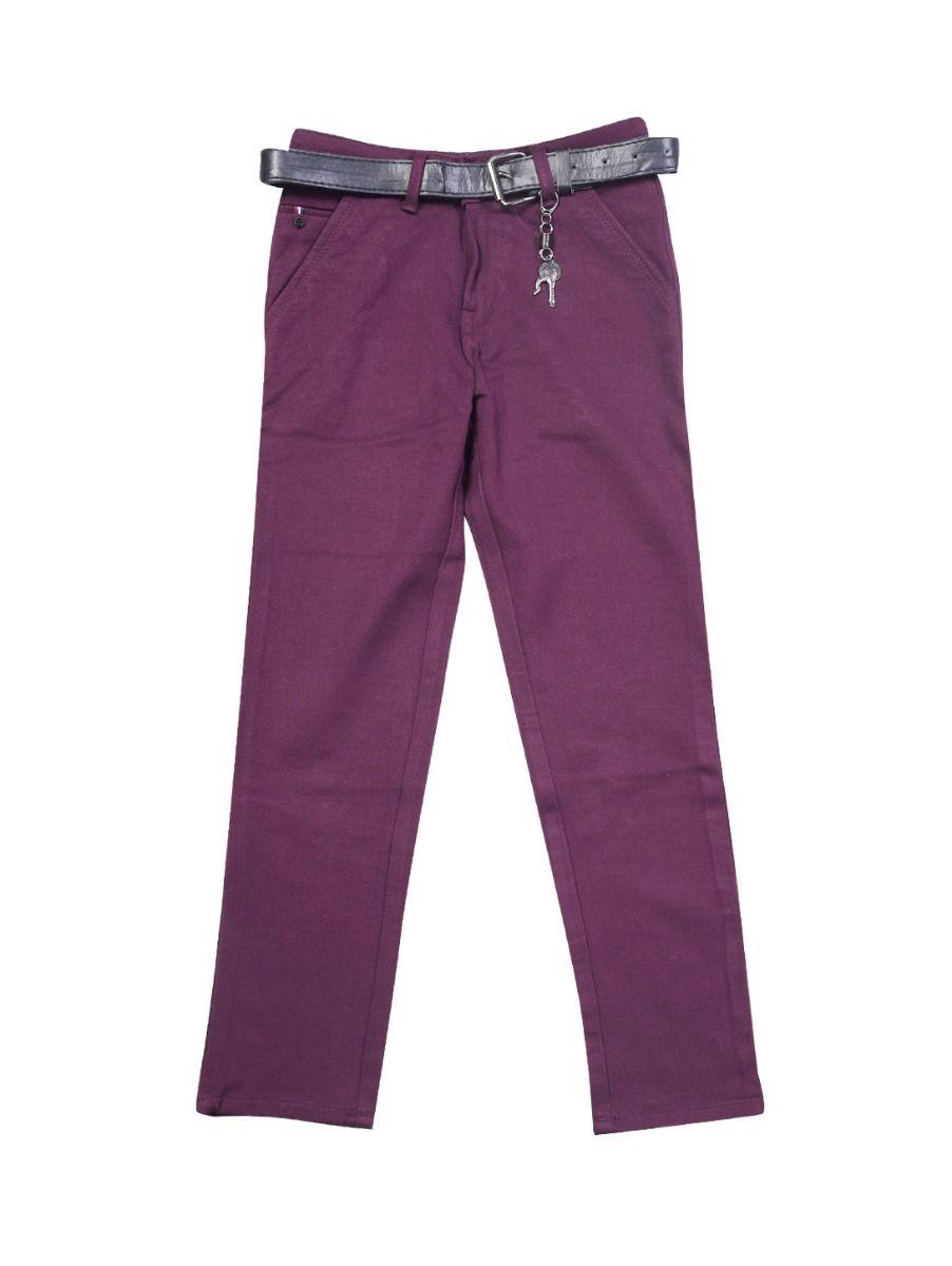 boys casual cotton purple trouser -ekm