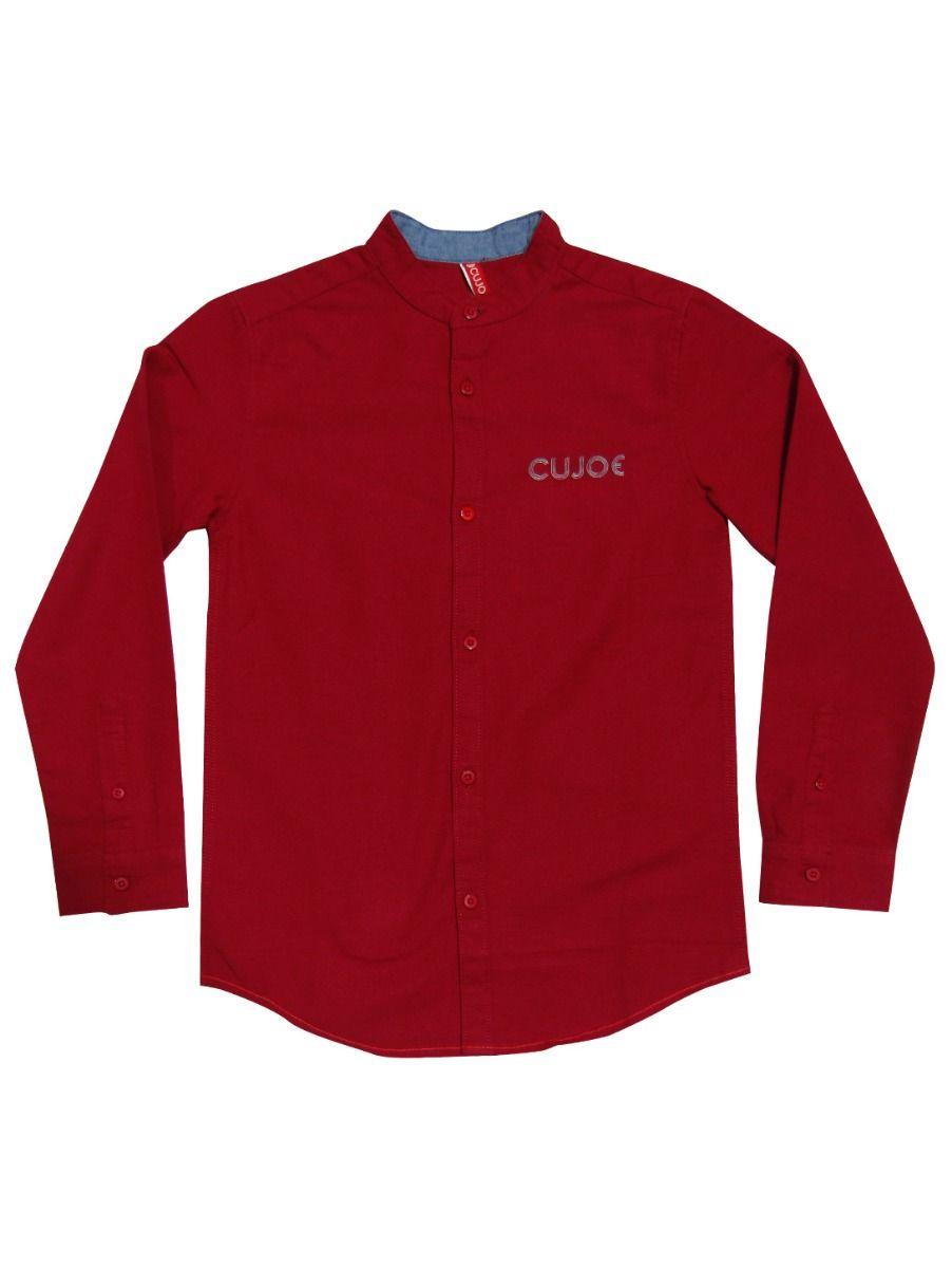 boys casual cotton red shirt