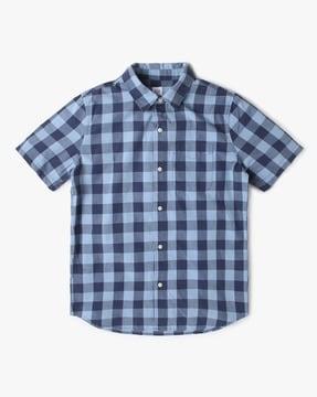 boys checked poplin shirt