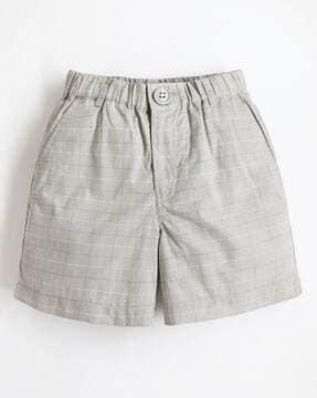 boys checked regular fit shorts