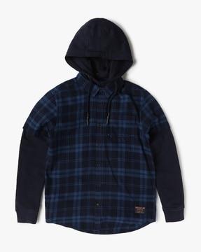 boys checked relaxed fit shirt