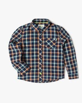 boys checked shirt with patch pocket