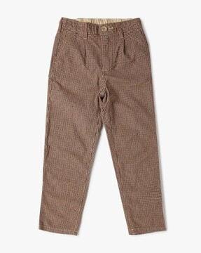 boys checked tapered fit trousers