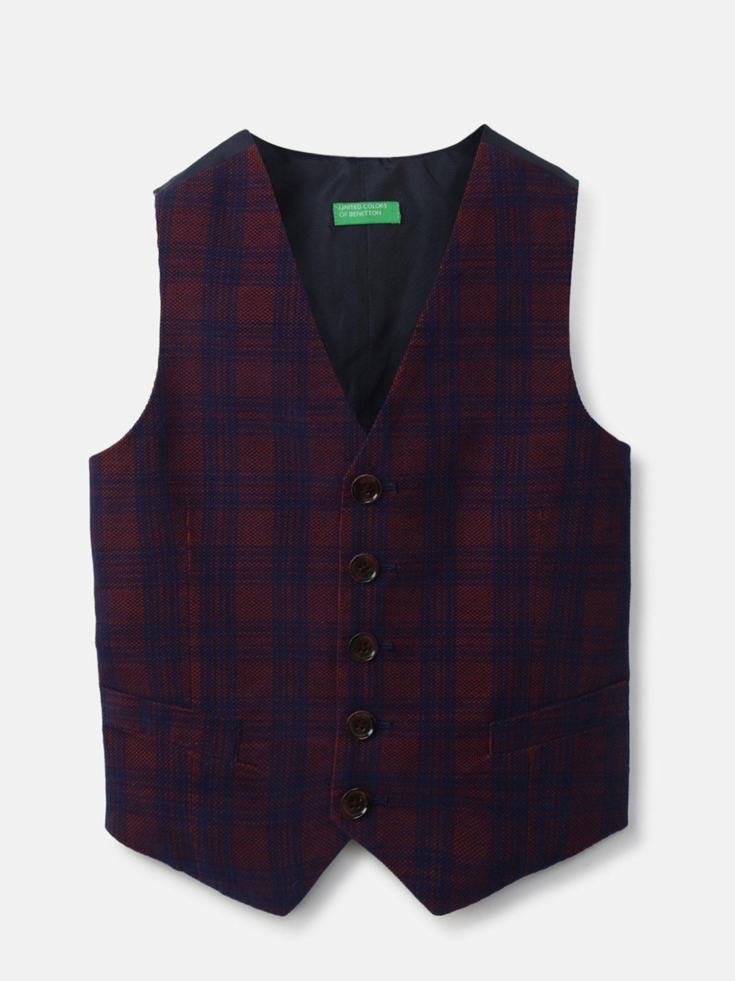 boys checked waistcoat