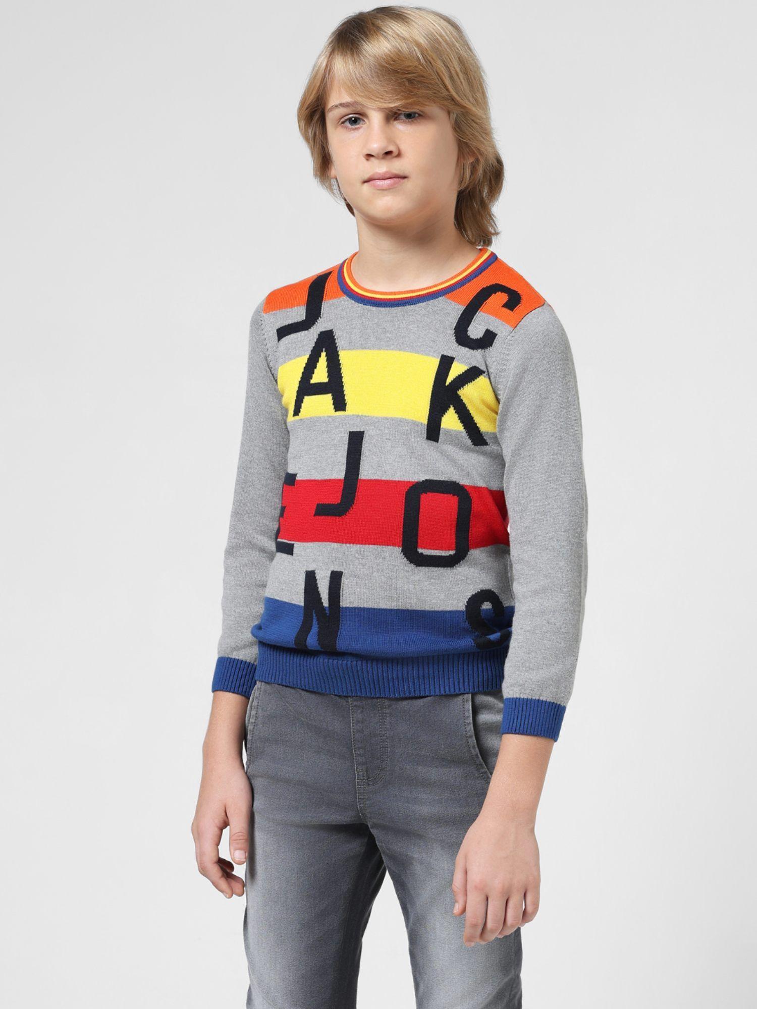 boys colorblock multicolour sweater