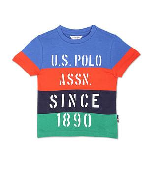 boys colour block crew neck t-shirt