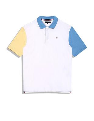 boys colour block oversized polo shirt