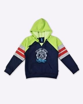 boys colourblock regular fit hoodie