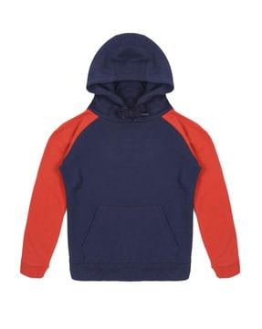 boys colourblock regular fit hoodie
