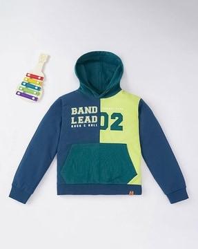 boys colourblock regular fit hoodie