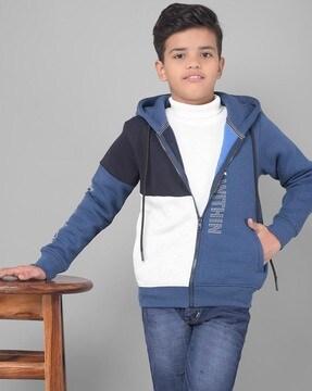 boys colourblock regular fit hoodie