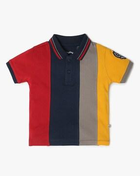 boys colourblock regular fit polo t-shirt