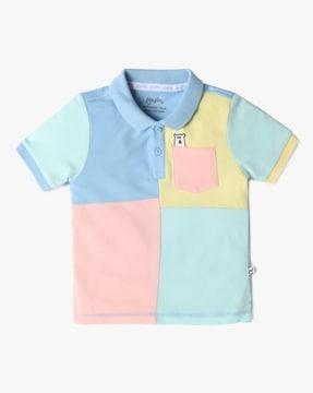 boys colourblock regular fit polo t-shirt
