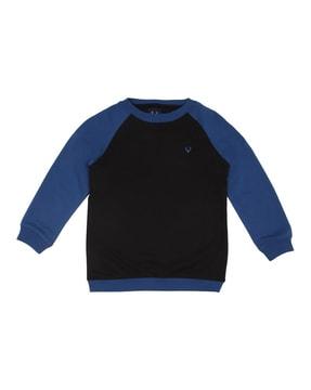 boys colourblock round-neck sweatshirt