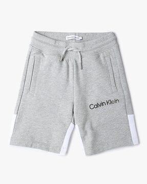 boys colourblock shorts with drawstring waist