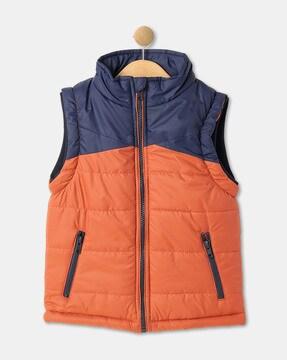 boys colourblock zip-front jacket