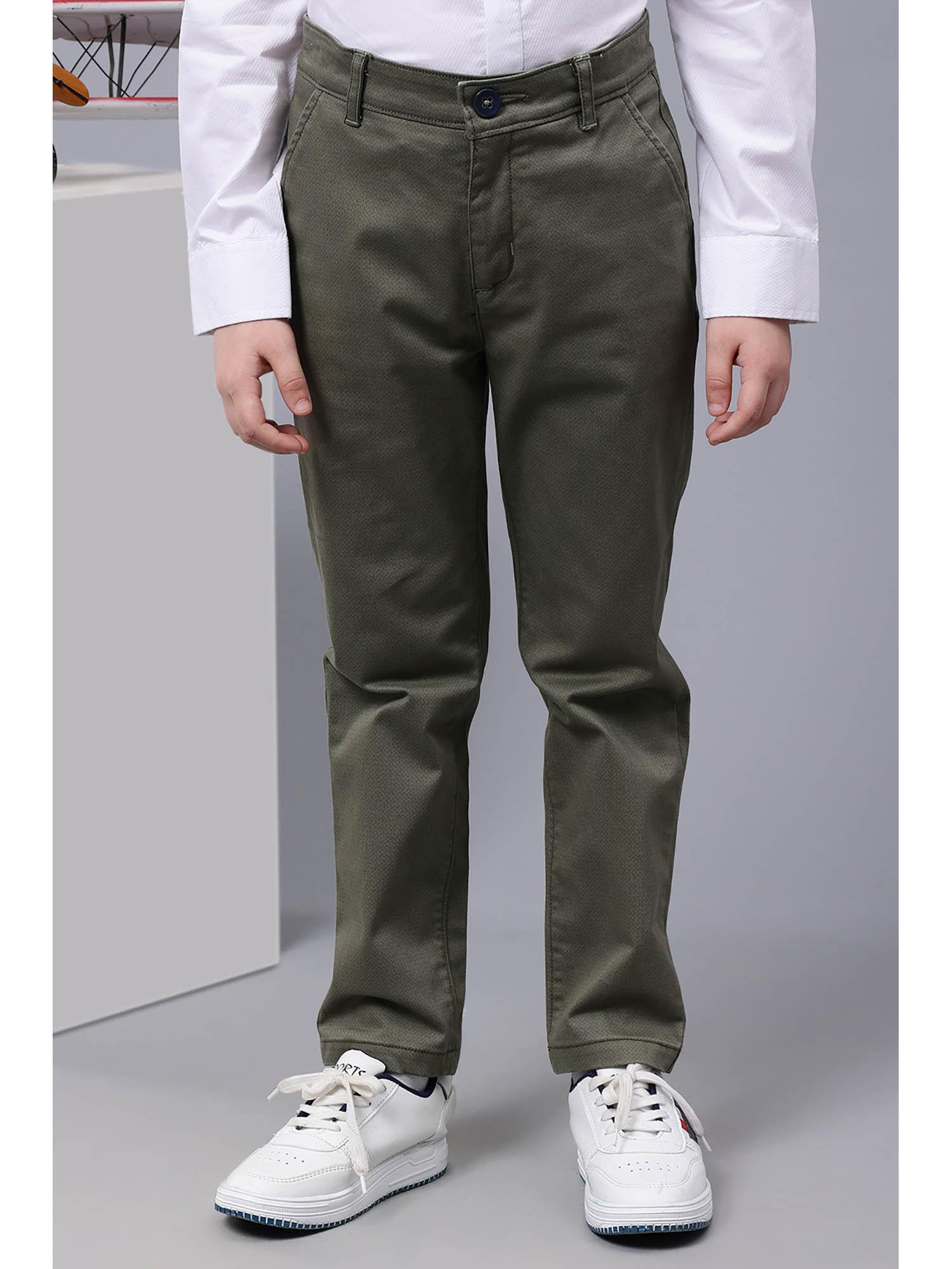 boys cotton green trouser