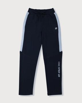boys cotton straight fit track pants