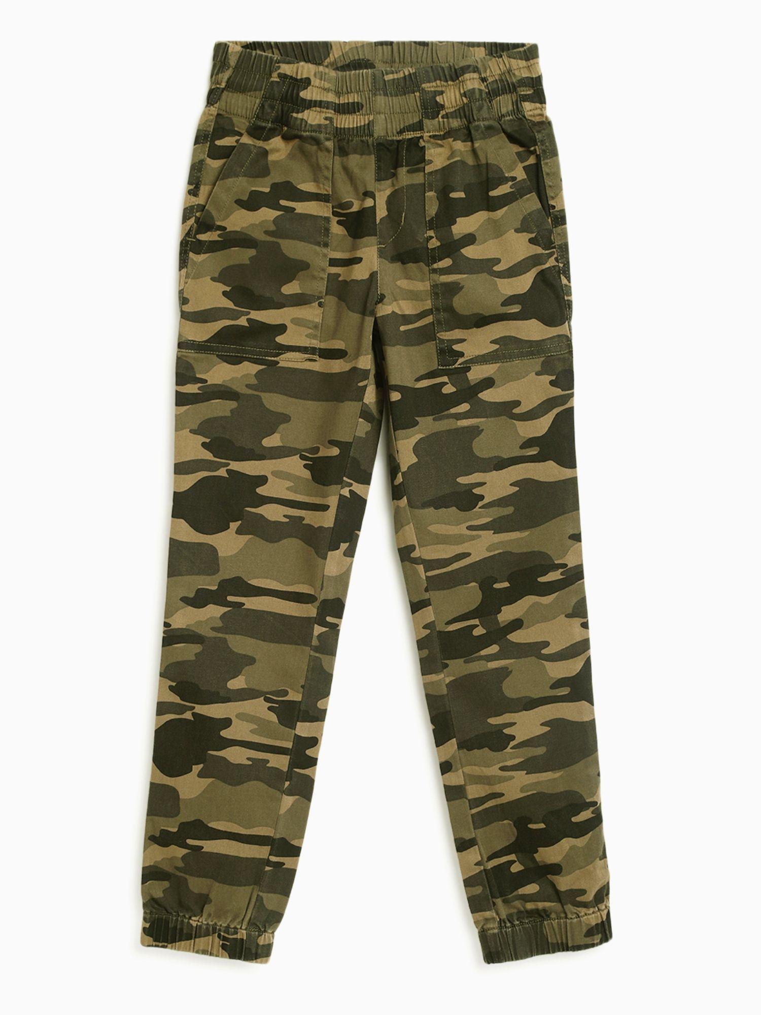 boys cotton twill andre jogger pants camouflage print