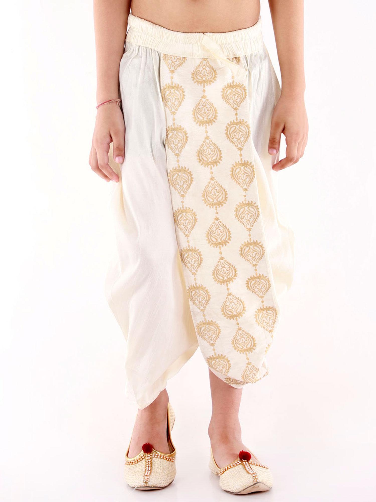 boys cream traditional embroidered dhoti