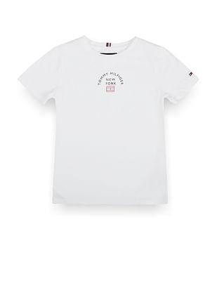 boys crew neck brand print t-shirt