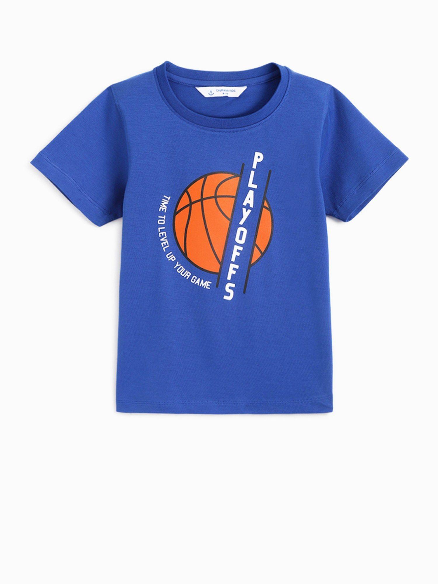 boys daniel half sleeves basketball printed t-shirt