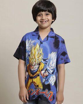 boys dragon ball z print regular fit shirt