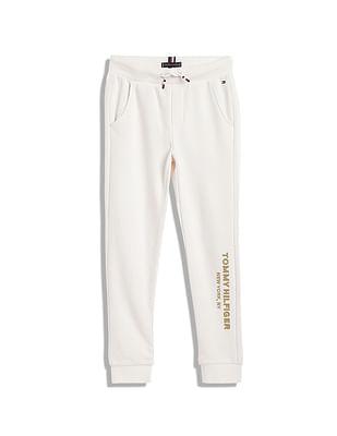 boys embroidered crest sweatpants