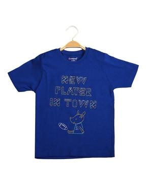 boys embroidered crew-neck t-shirt