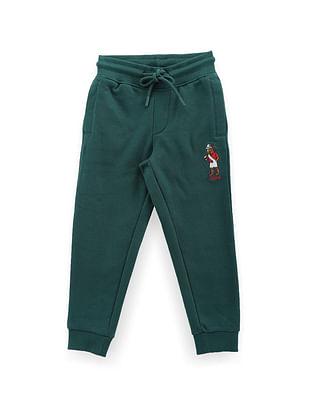 boys embroidered mascot joggers