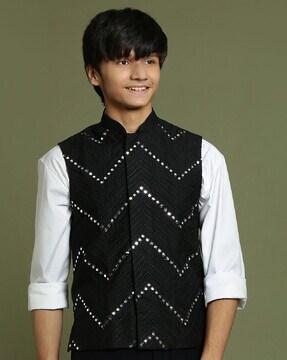 boys embroidered nehru jacket