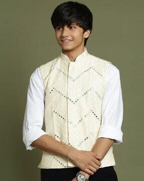 boys embroidered nehru jacket