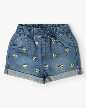 boys embroidered regular fit shorts