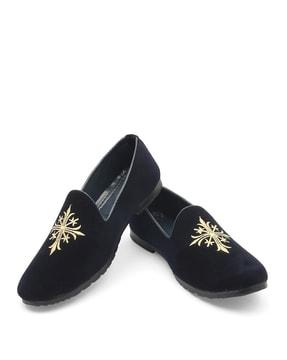 boys embroidered slip-on loafers