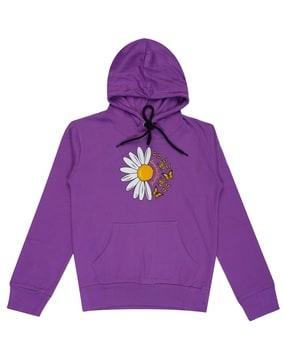 boys floral print hooded sweatshirt