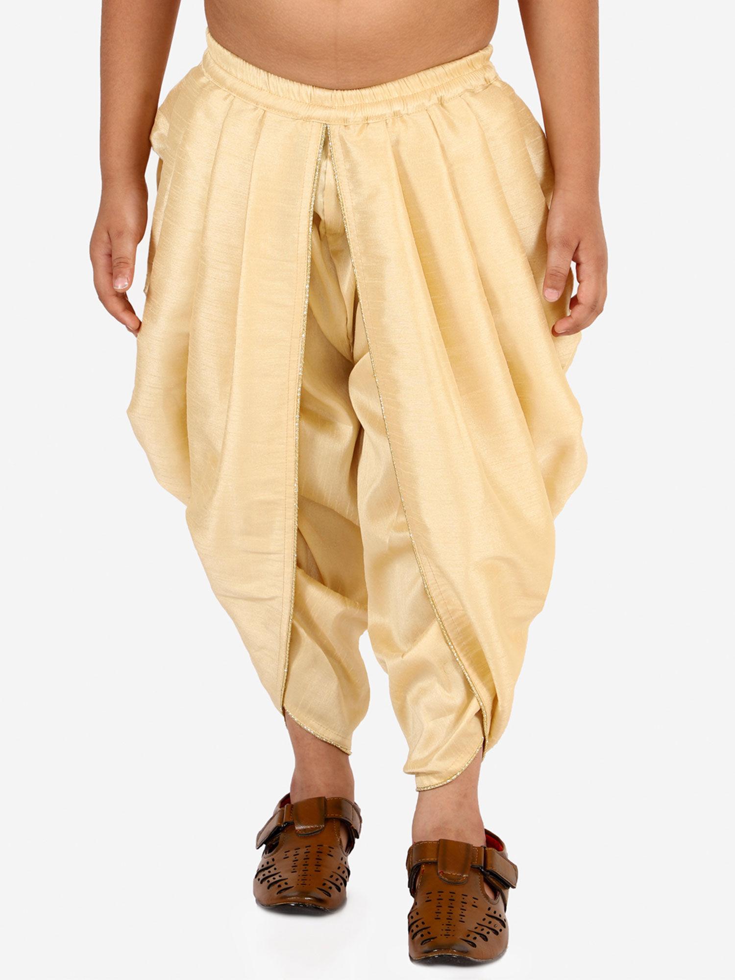 boys gold silk blend dhoti