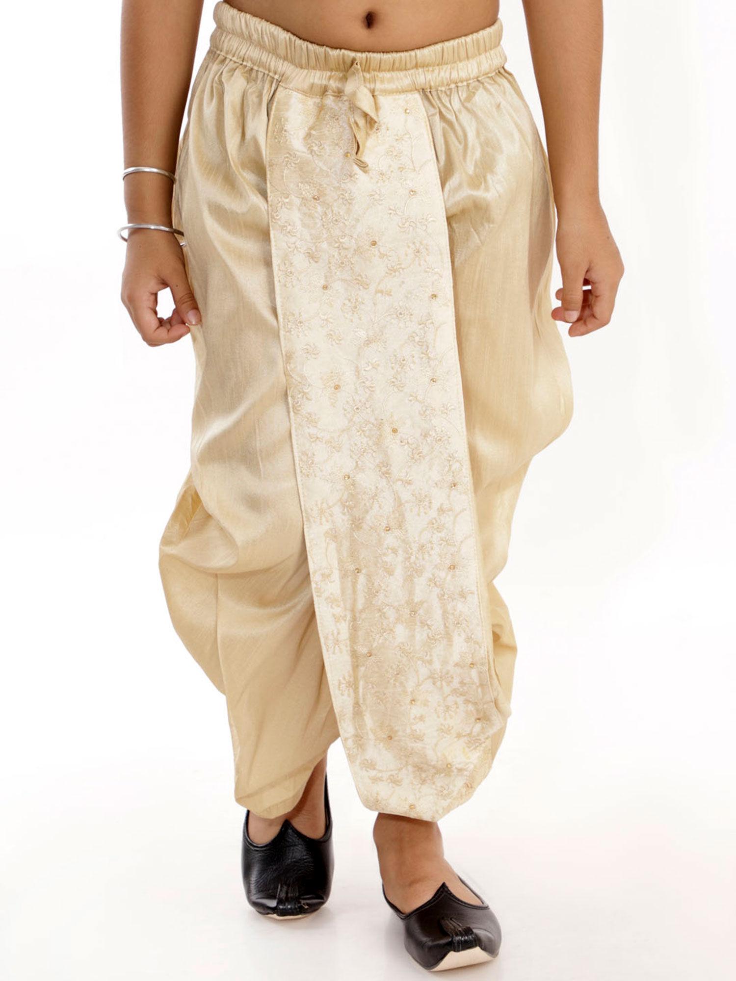 boys gold traditional embroidered dhoti