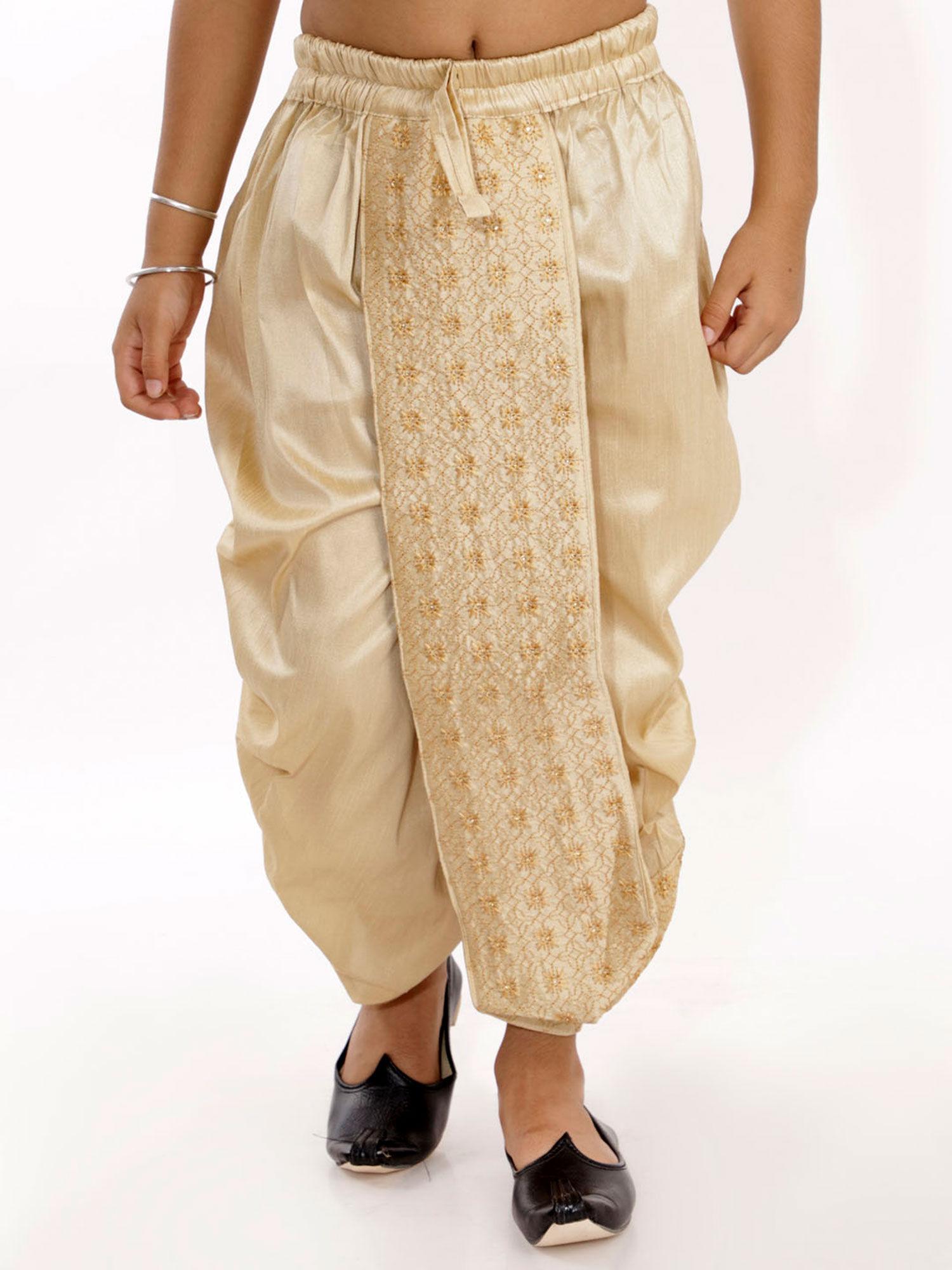 boys gold traditional embroidered dhoti