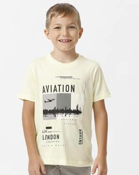 boys graphic print crew-neck t-shirt