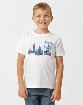 boys graphic print crew-neck t-shirt