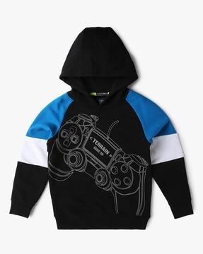 boys graphic print hoodie