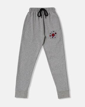 boys graphic print joggers with drawstring waist